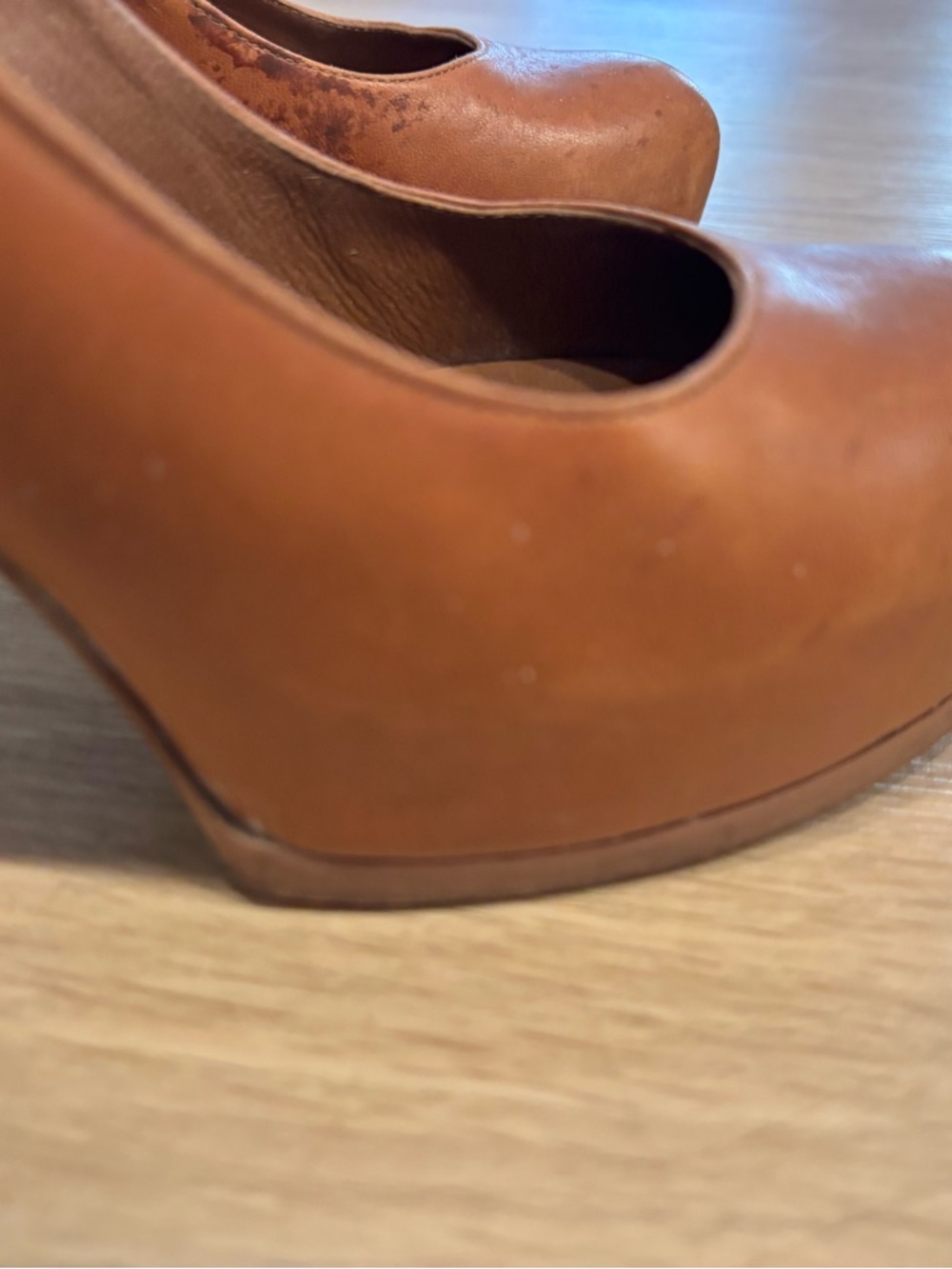 Yves Saint Laurent YSL Tribtoo Platform Heels Pumps Shoes Brown Leather 37  $995 - Picture 9 of 9